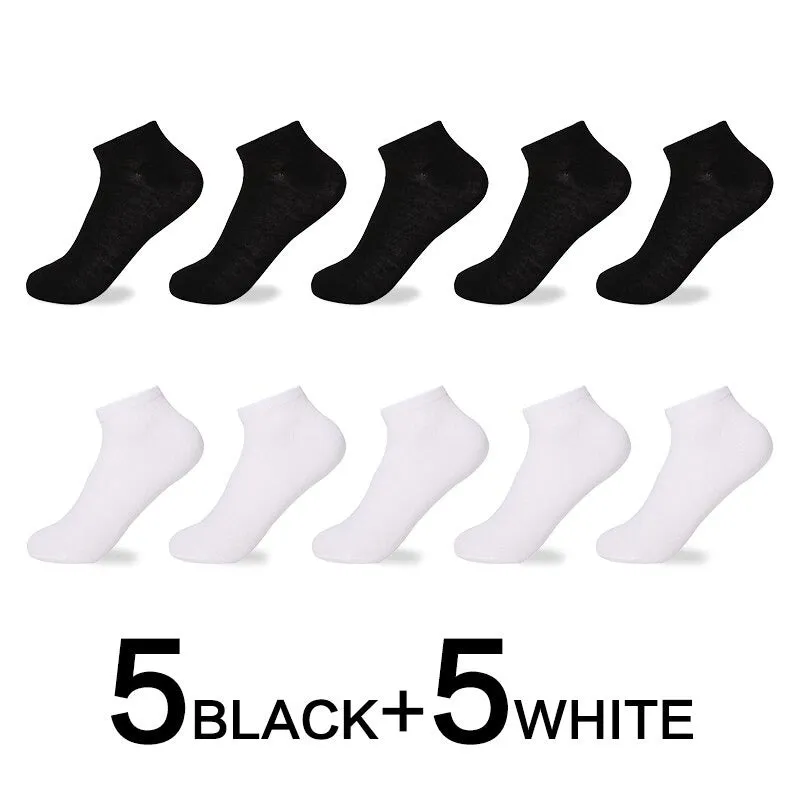 10 Pairs Girl's Solid Pattern Low Cut Stretch Cuffs Ankle Socks