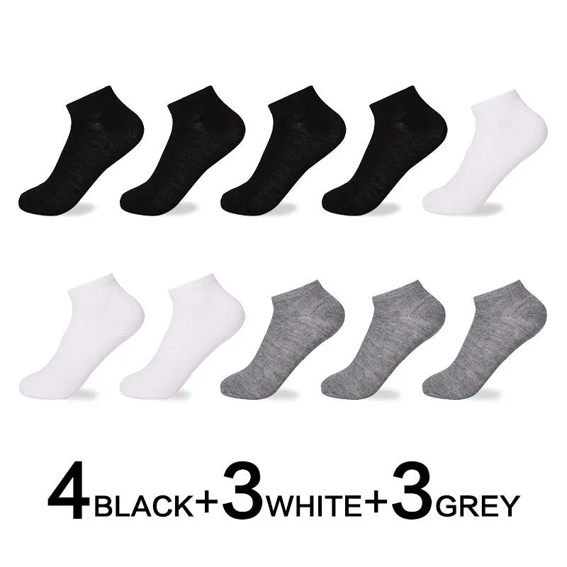 10 Pairs Girl's Solid Pattern Low Cut Stretch Cuffs Ankle Socks