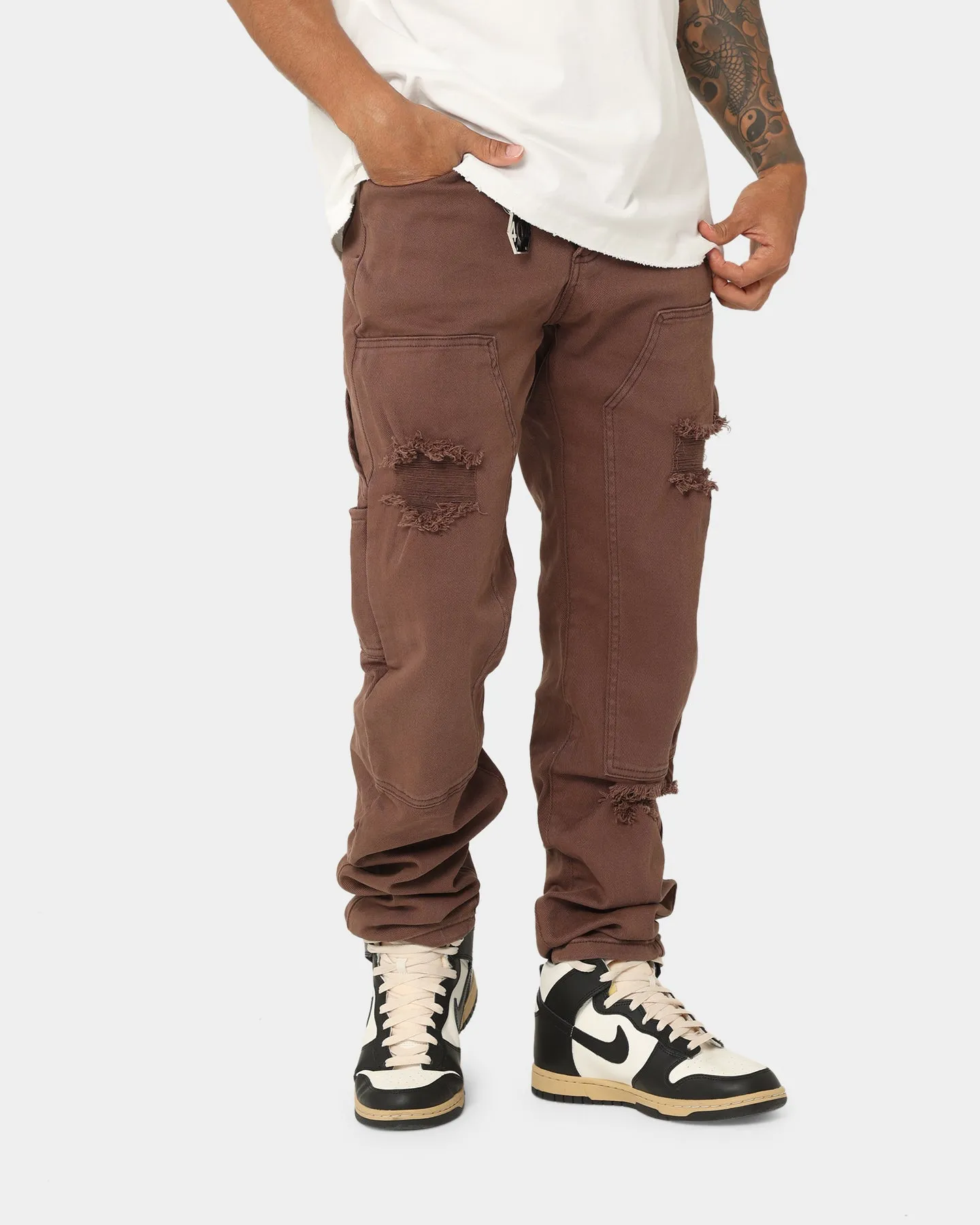 404 Distressed Carpenter Pants Brown