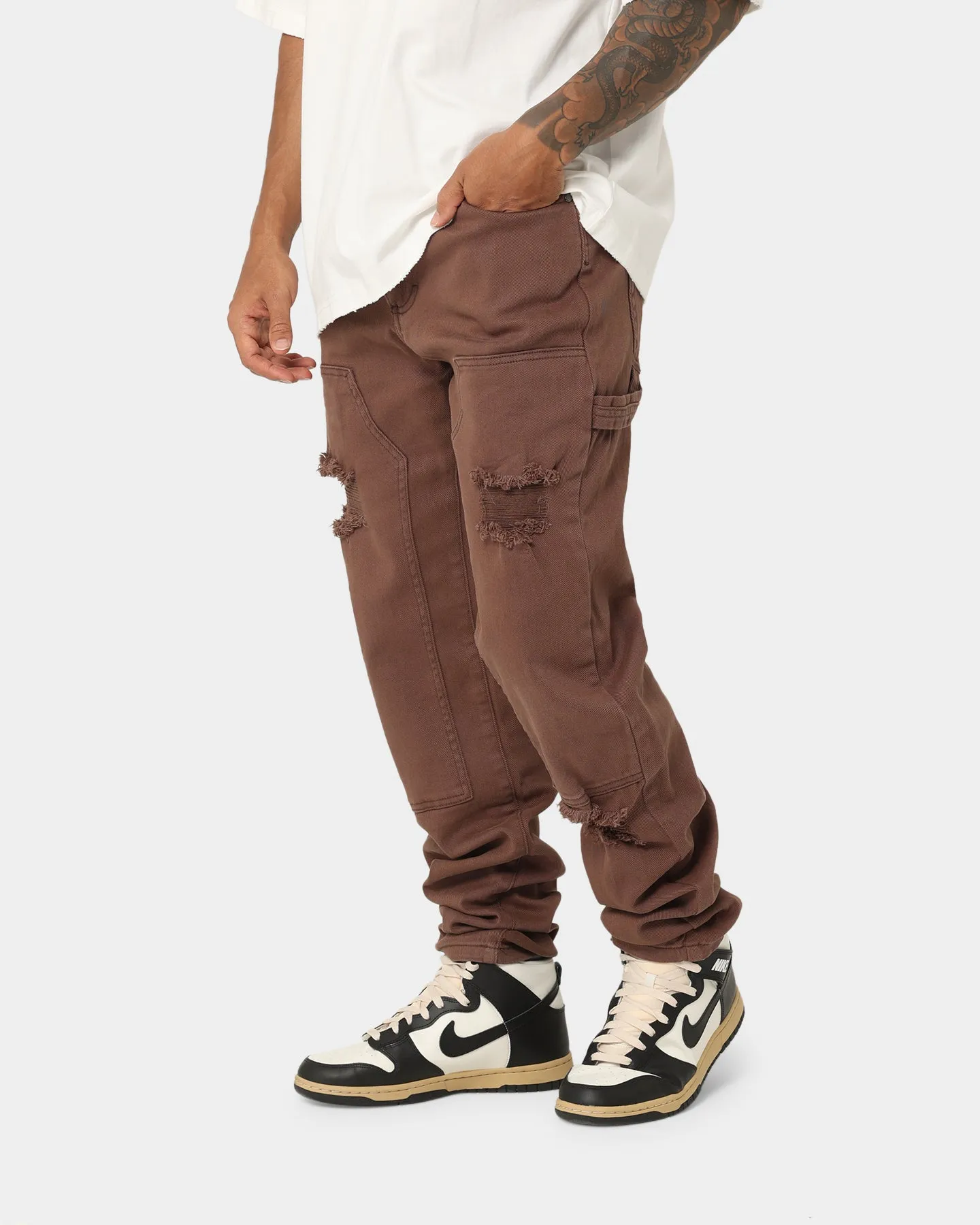 404 Distressed Carpenter Pants Brown