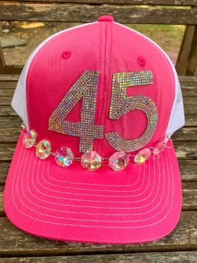 45 AB Distressed Trucker Cap - Pink