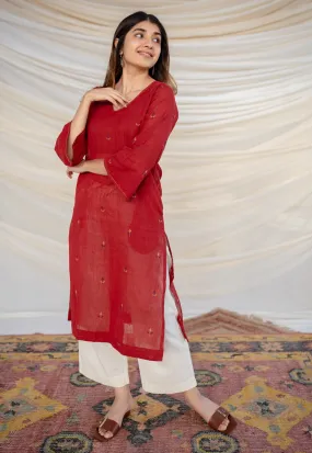 Aafiya Jamdani Cotton Kurta