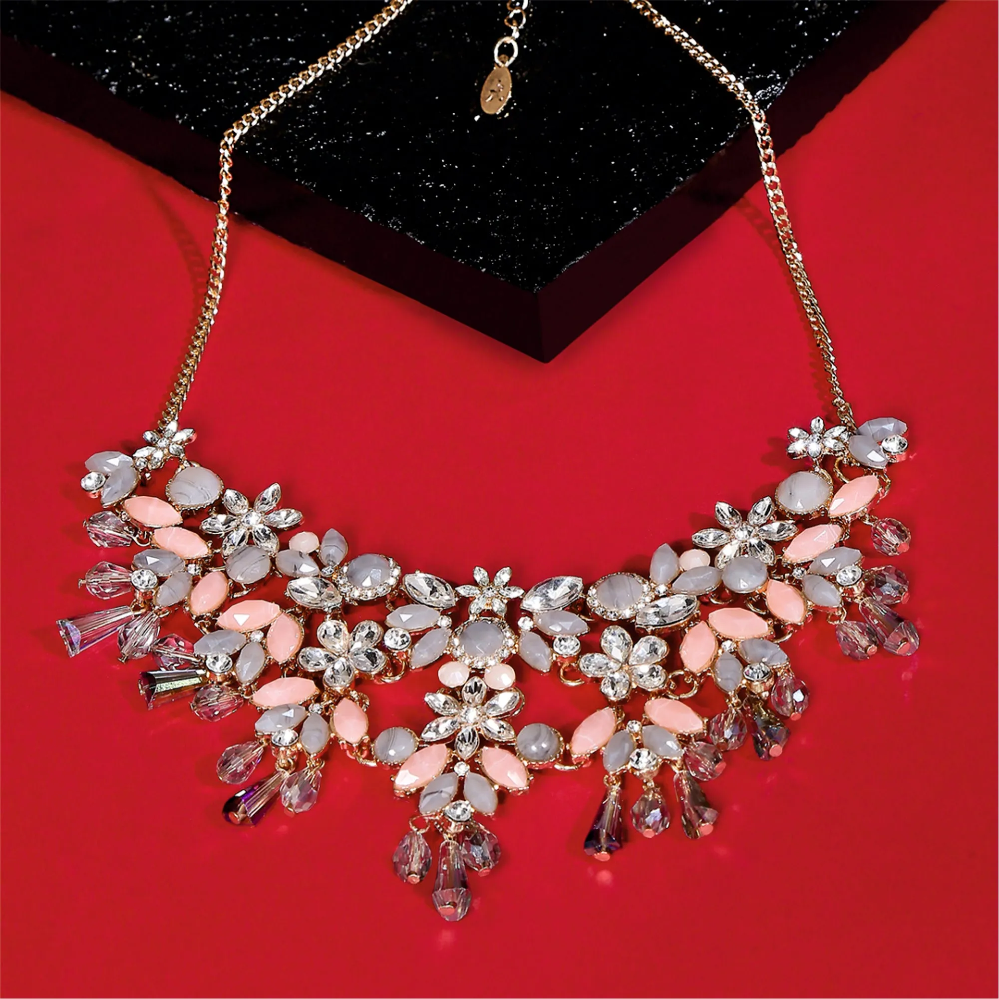 Accessorize London Floral Peach Alloy Casual Necklace