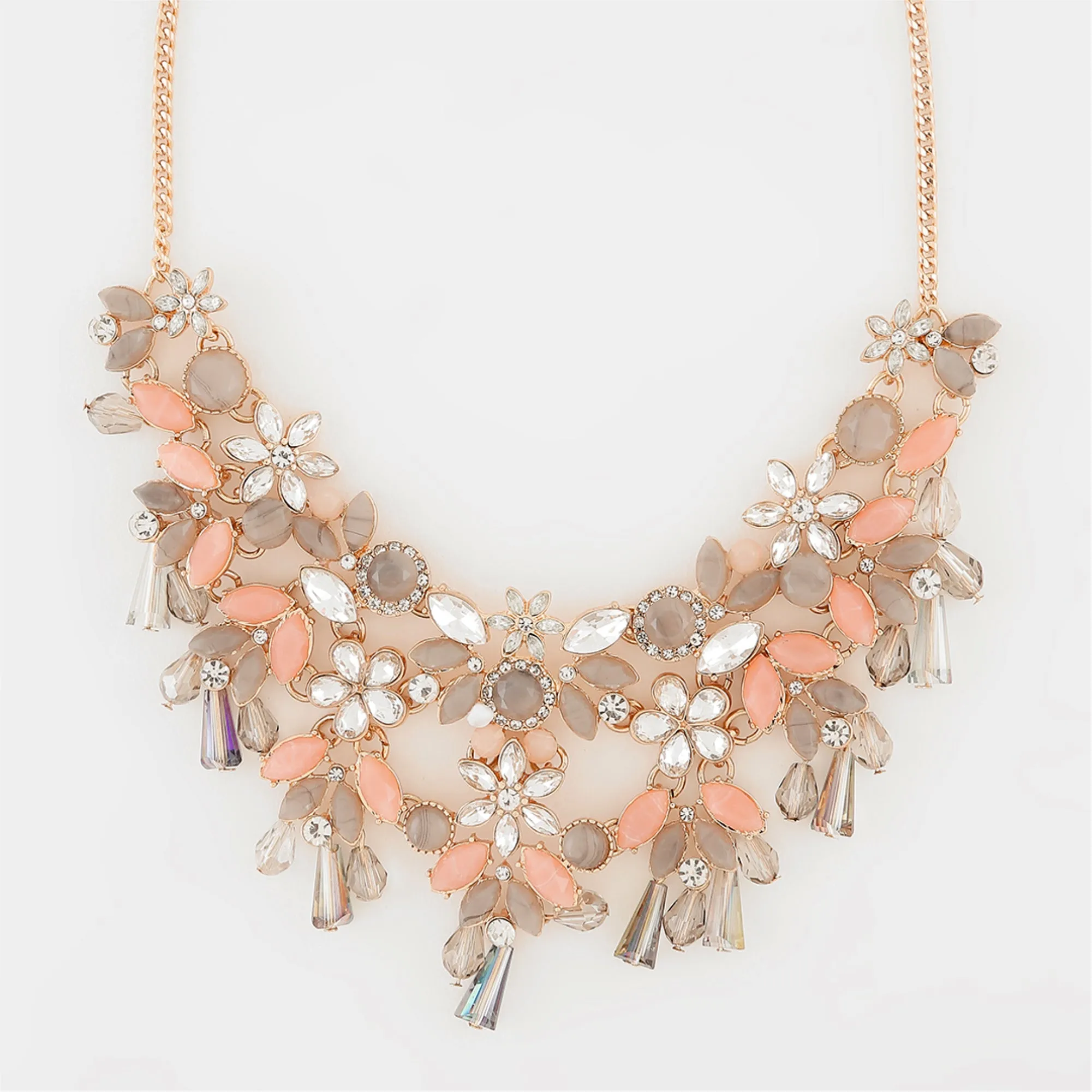 Accessorize London Floral Peach Alloy Casual Necklace