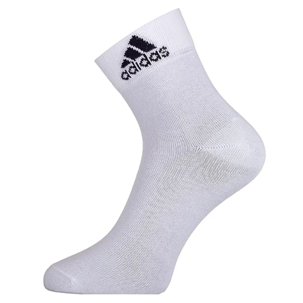 Adidas Men's Flat Knit Ankle Socks (White/White/White)