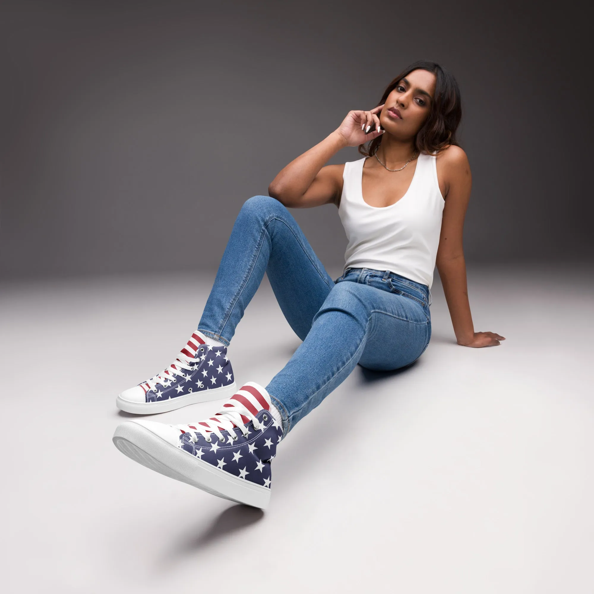 American Flag High Top Sneakers For Women