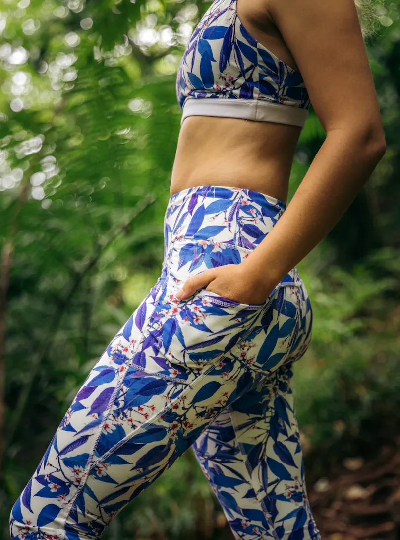 Ankle Legging - Blue Flora