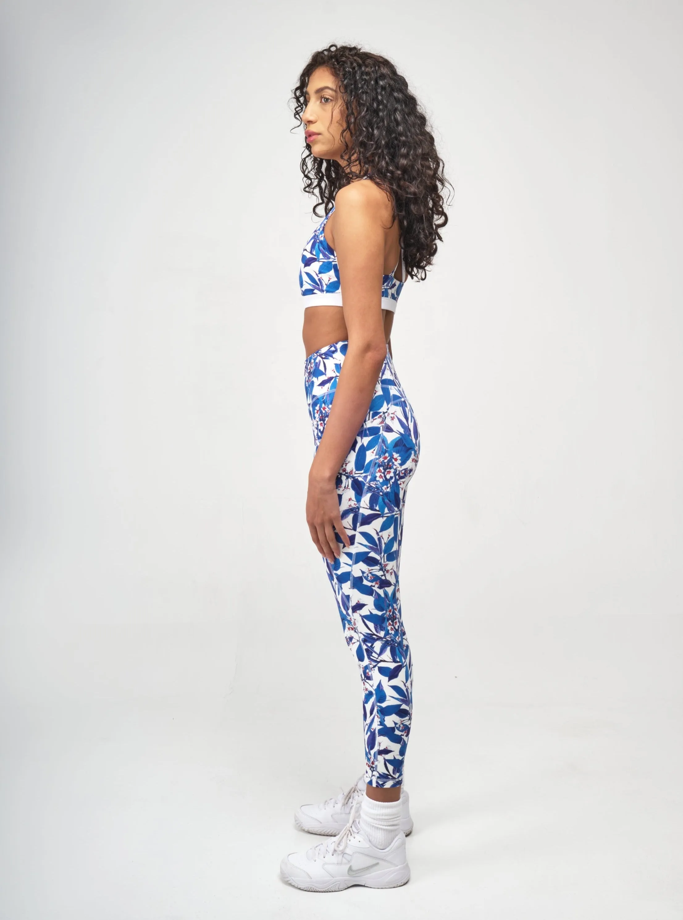 Ankle Legging - Blue Flora