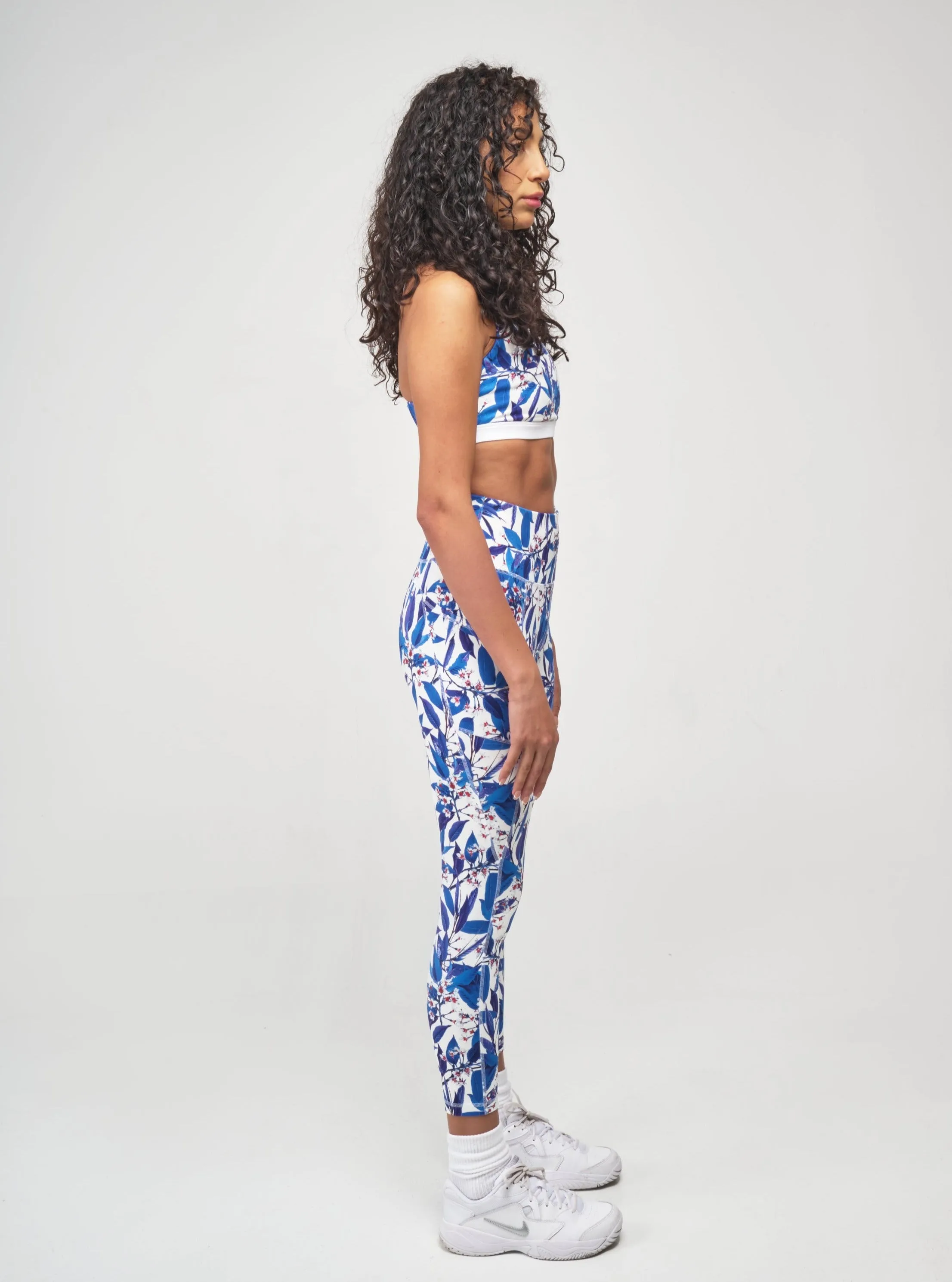 Ankle Legging - Blue Flora