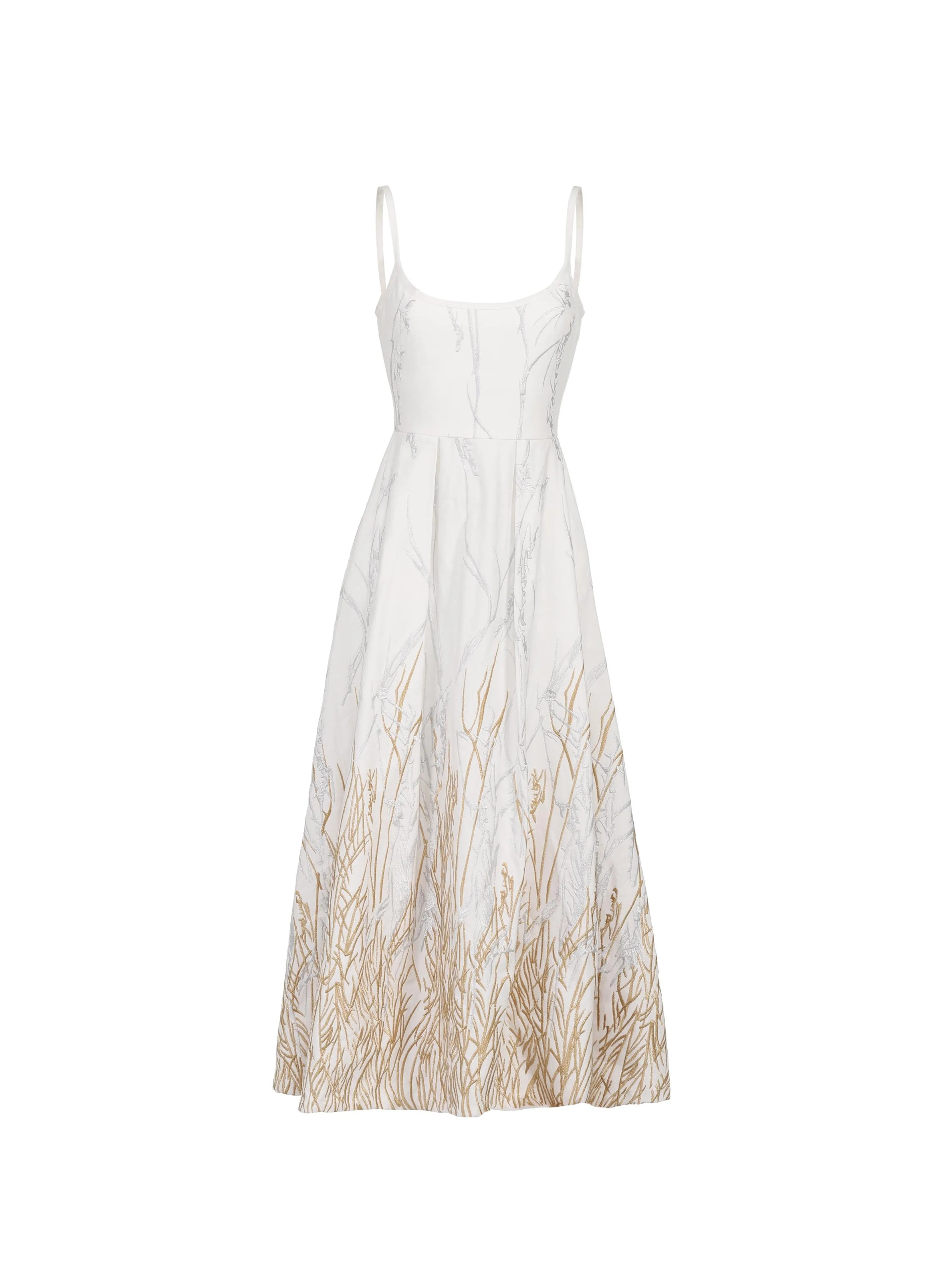 Arboreal Embroidered Cotton Dress