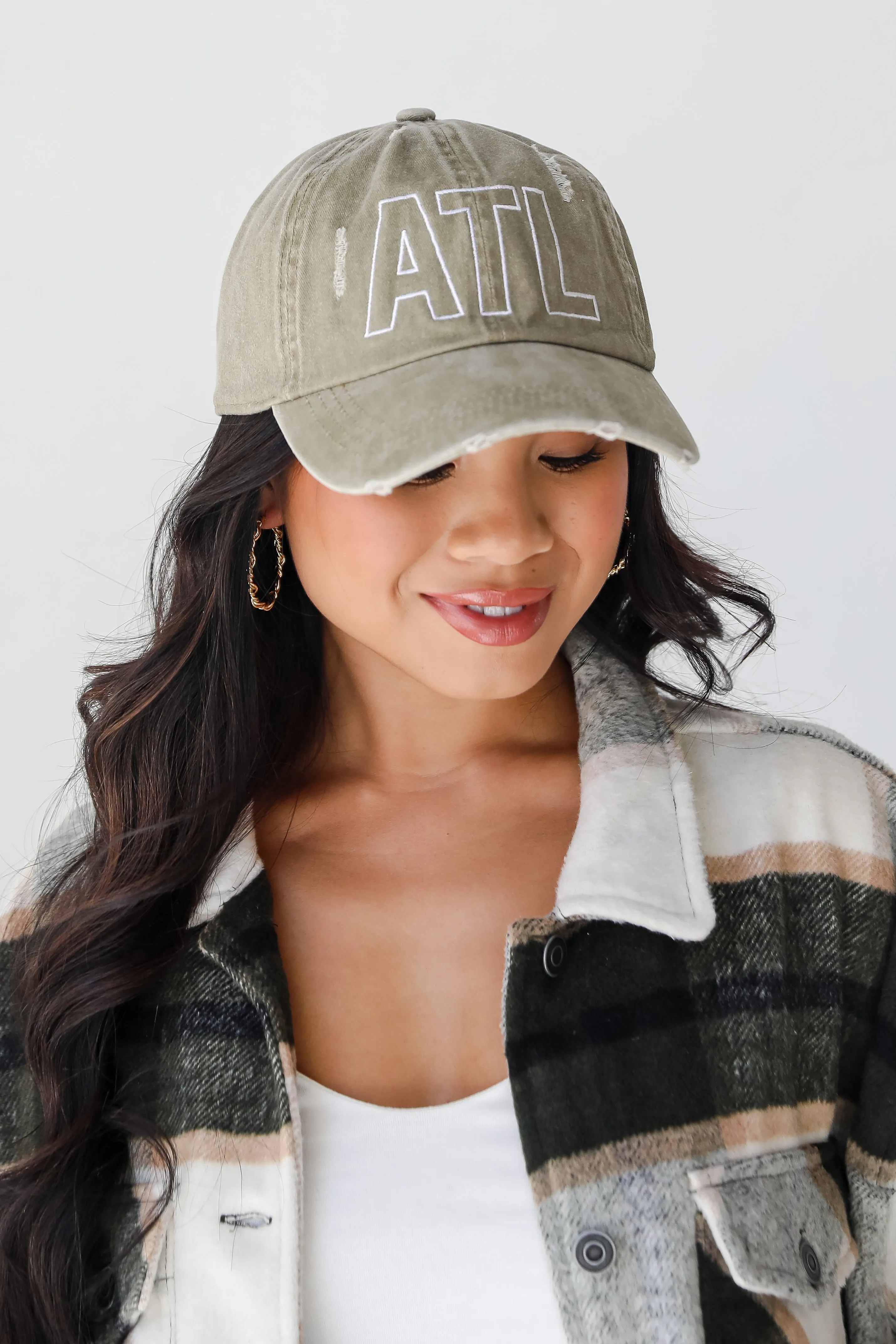 ATL Distressed Embroidered Hat