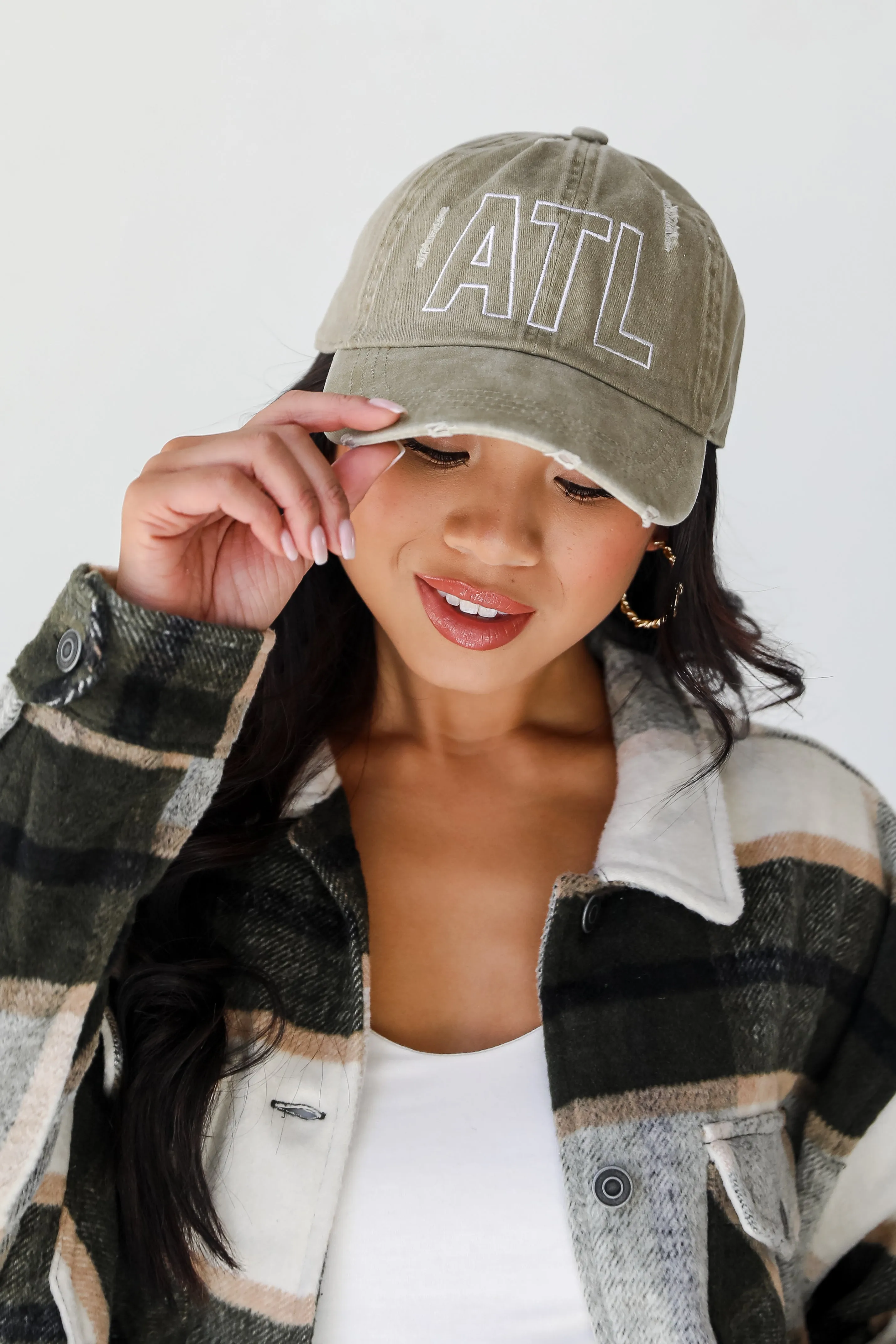 ATL Distressed Embroidered Hat