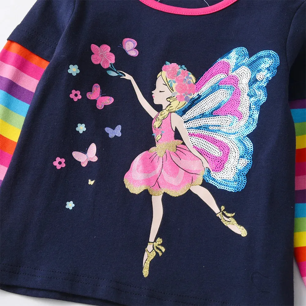 Baby Girls Long Sequin Fairy Casual Tops