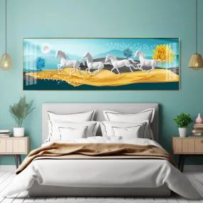 Beautiful Vastu Running Horse Premium Acrylic Horizontal Wall Art