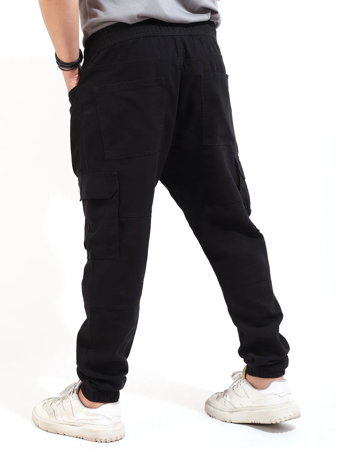 Black Cotton Stretch Cargo