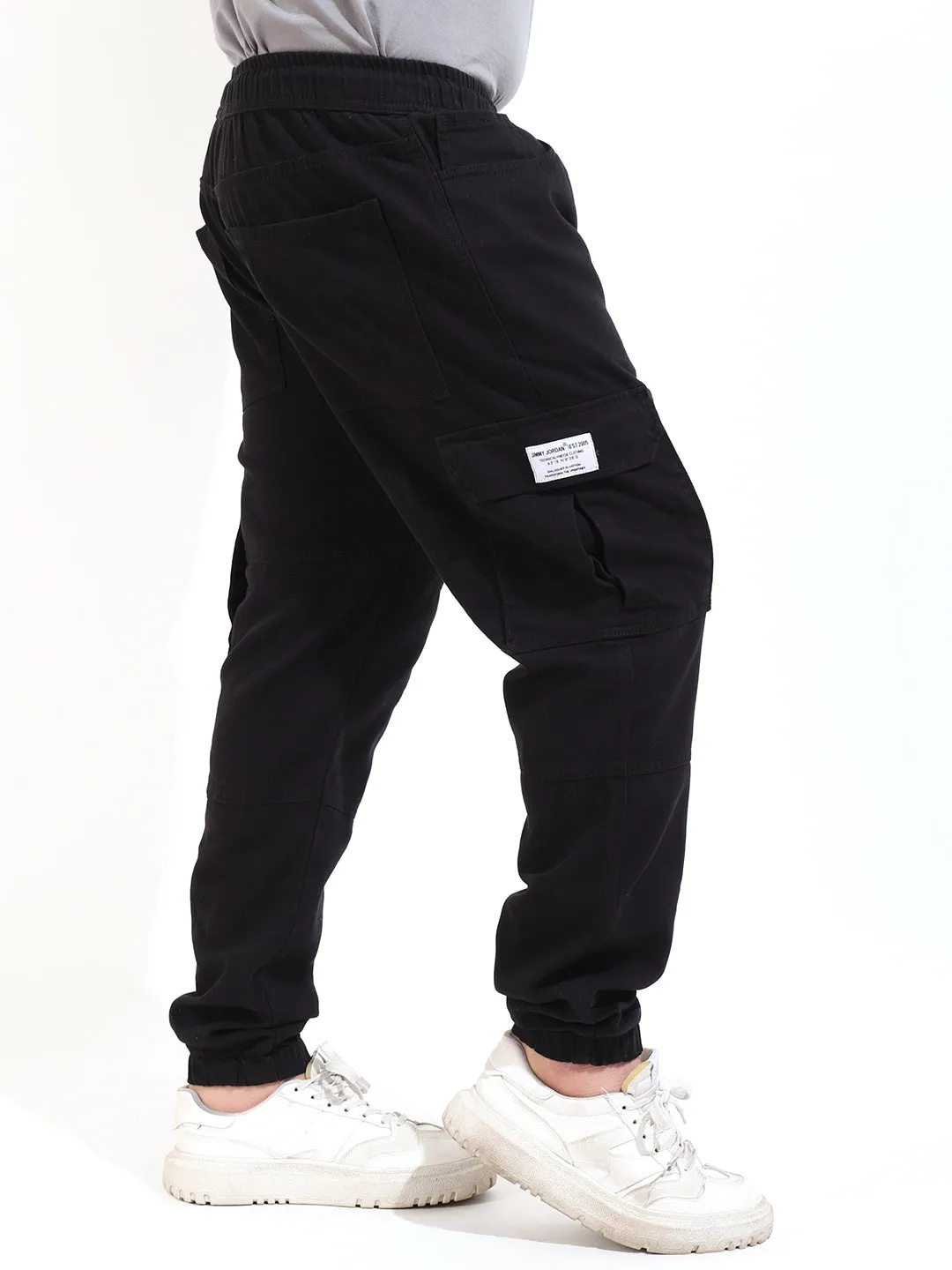 Black Cotton Stretch Cargo