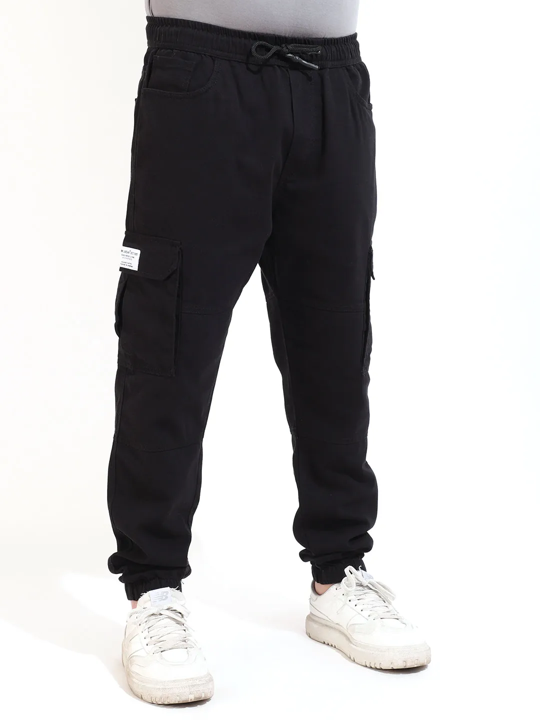 Black Cotton Stretch Cargo