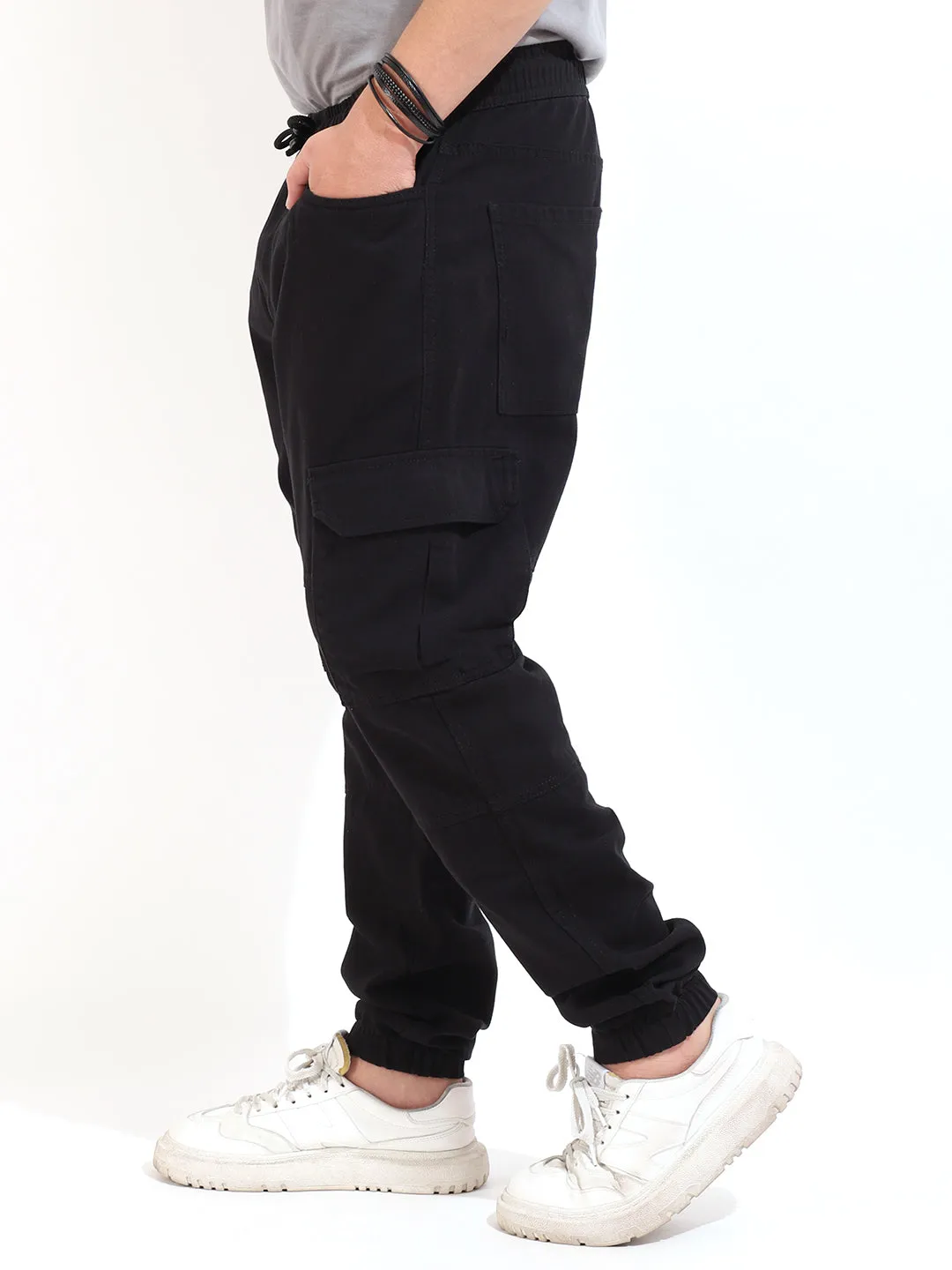 Black Cotton Stretch Cargo