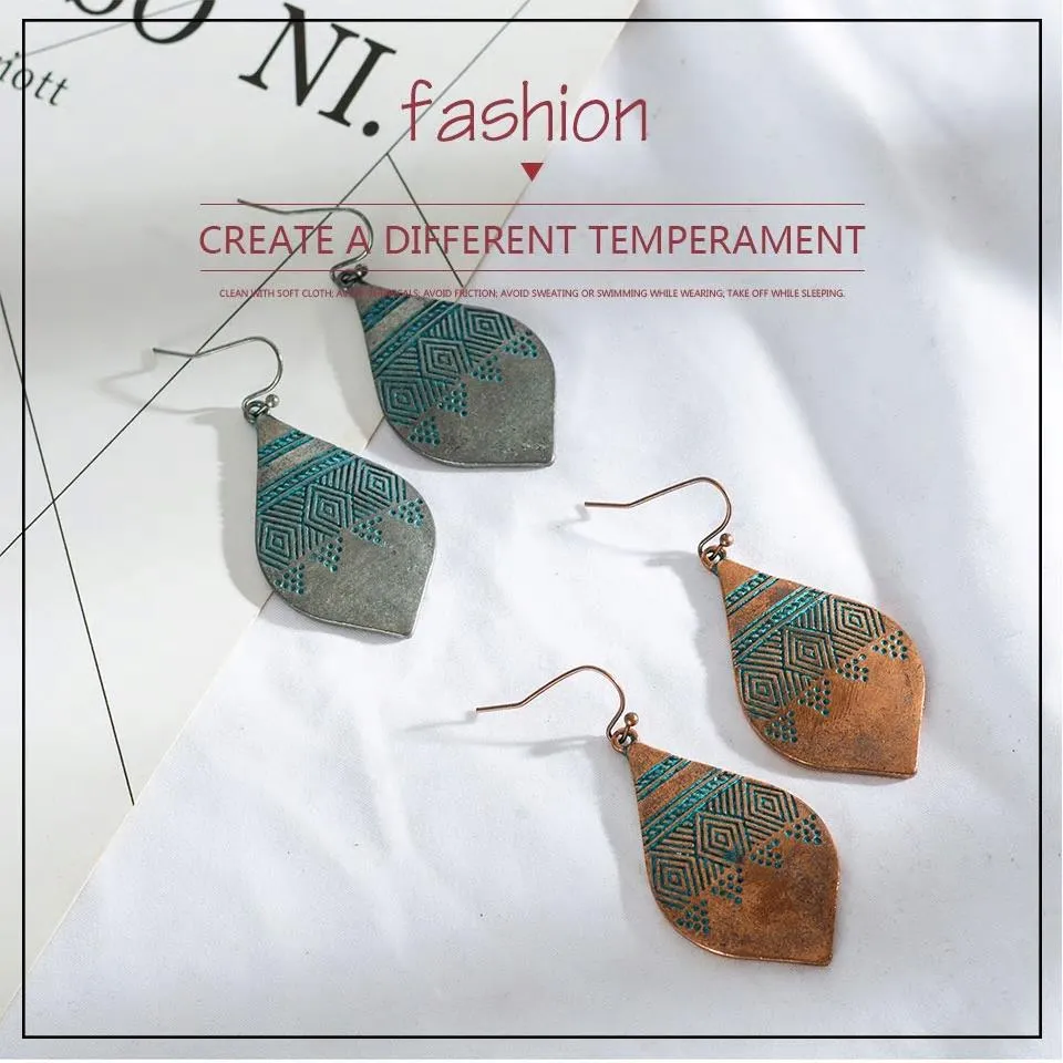 Bohemian Distressed leaf styled Earring