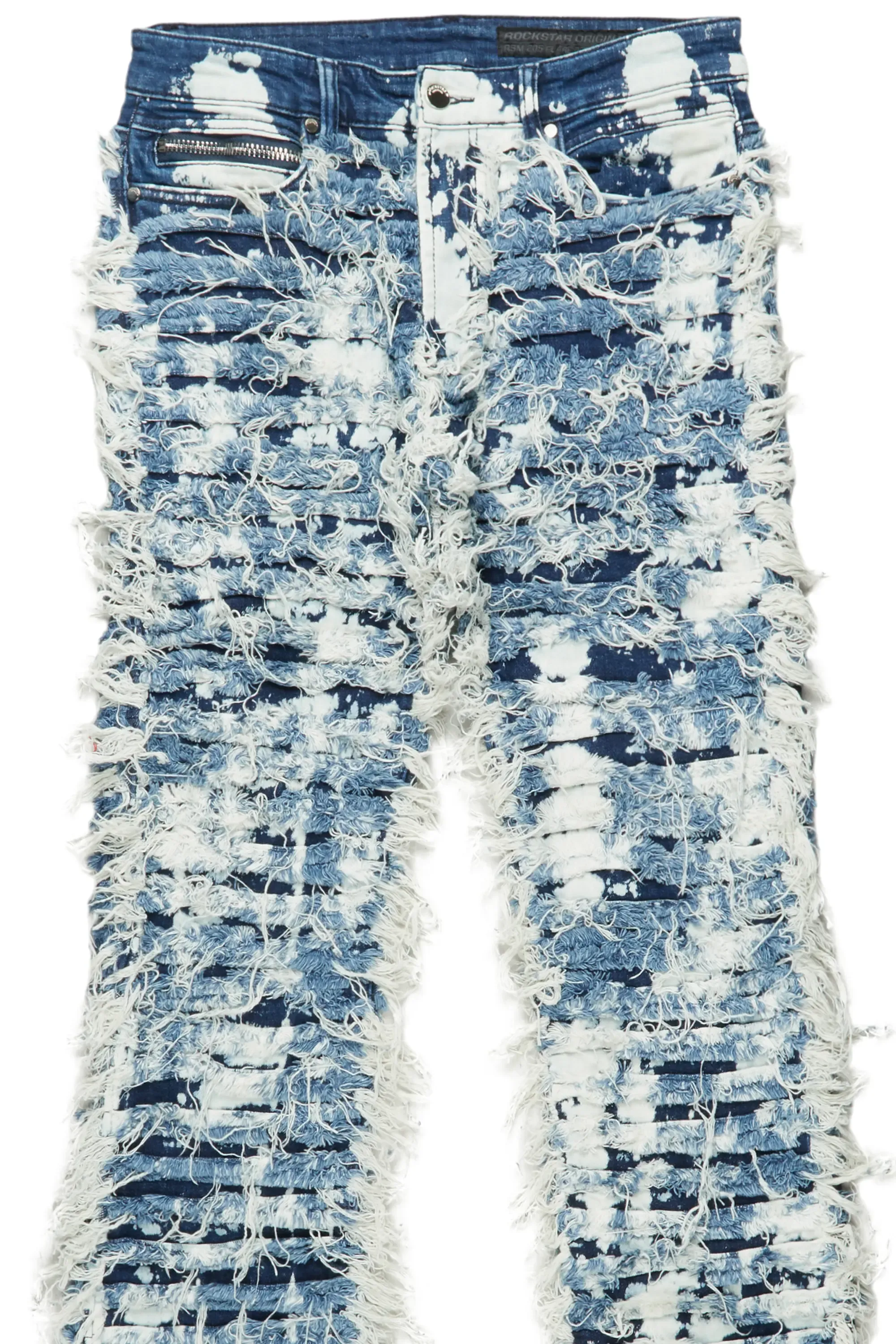 Blue High-Rise Flare Jeans by Bossko