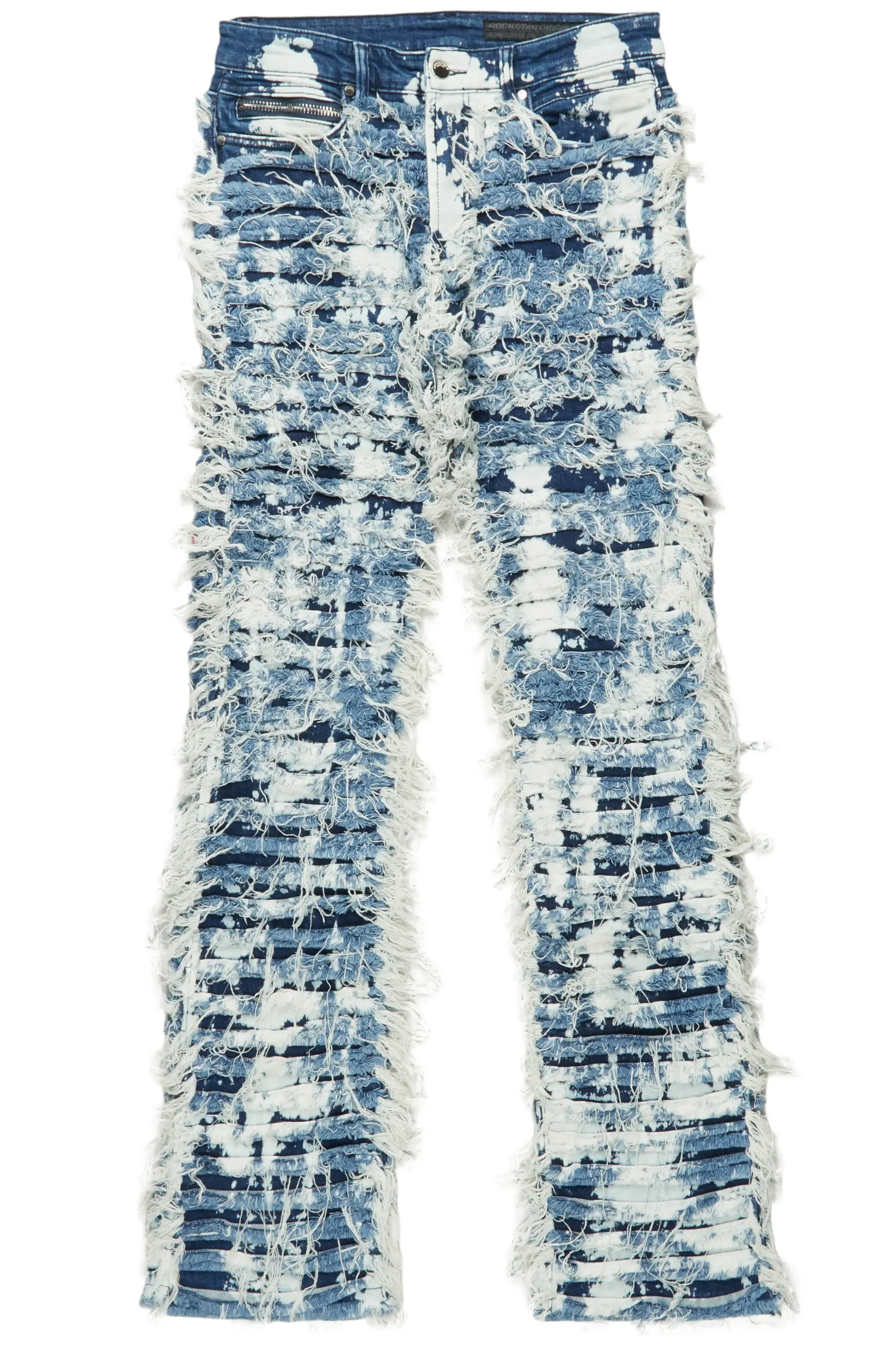 Blue High-Rise Flare Jeans by Bossko