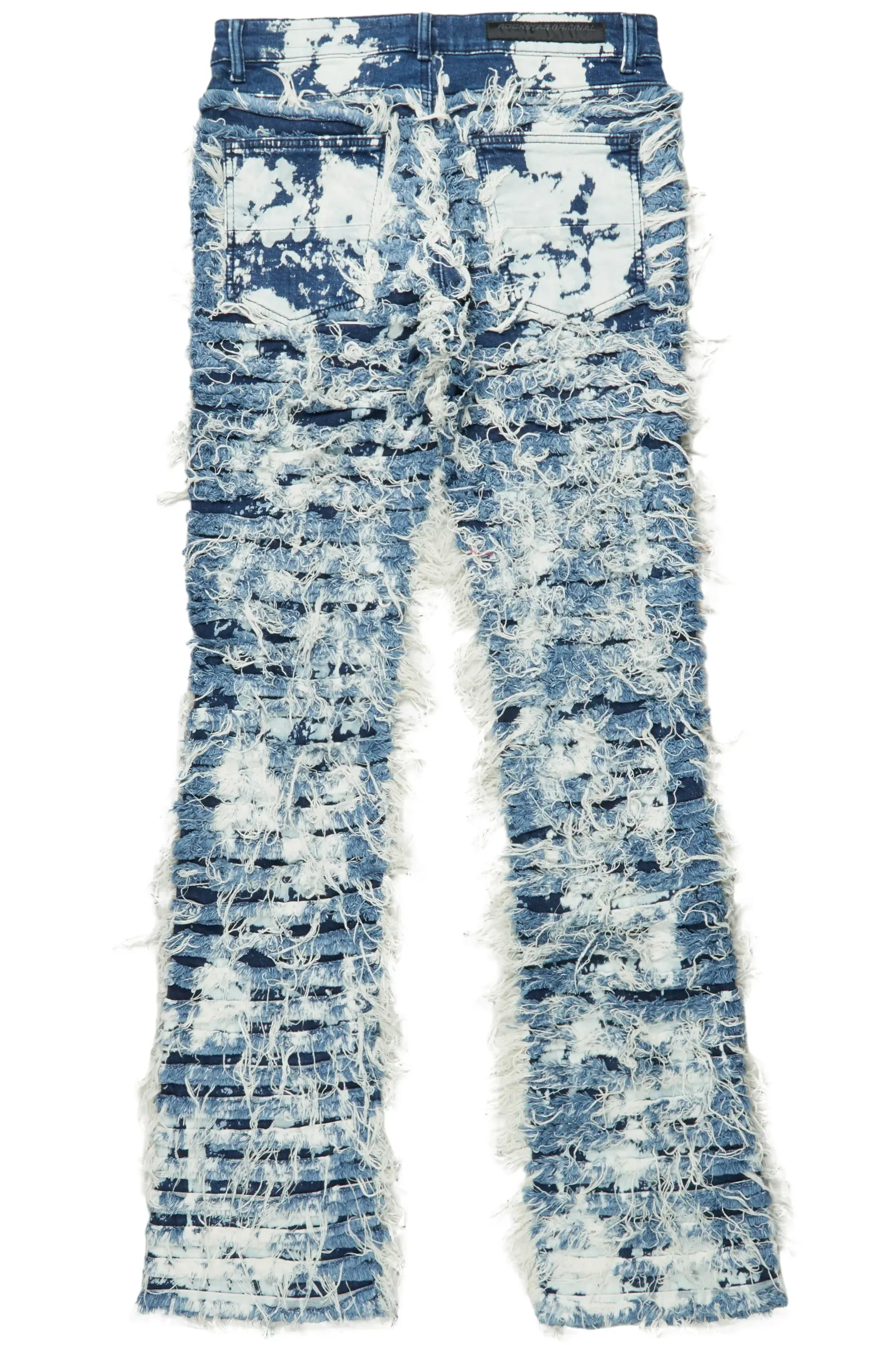 Blue High-Rise Flare Jeans by Bossko