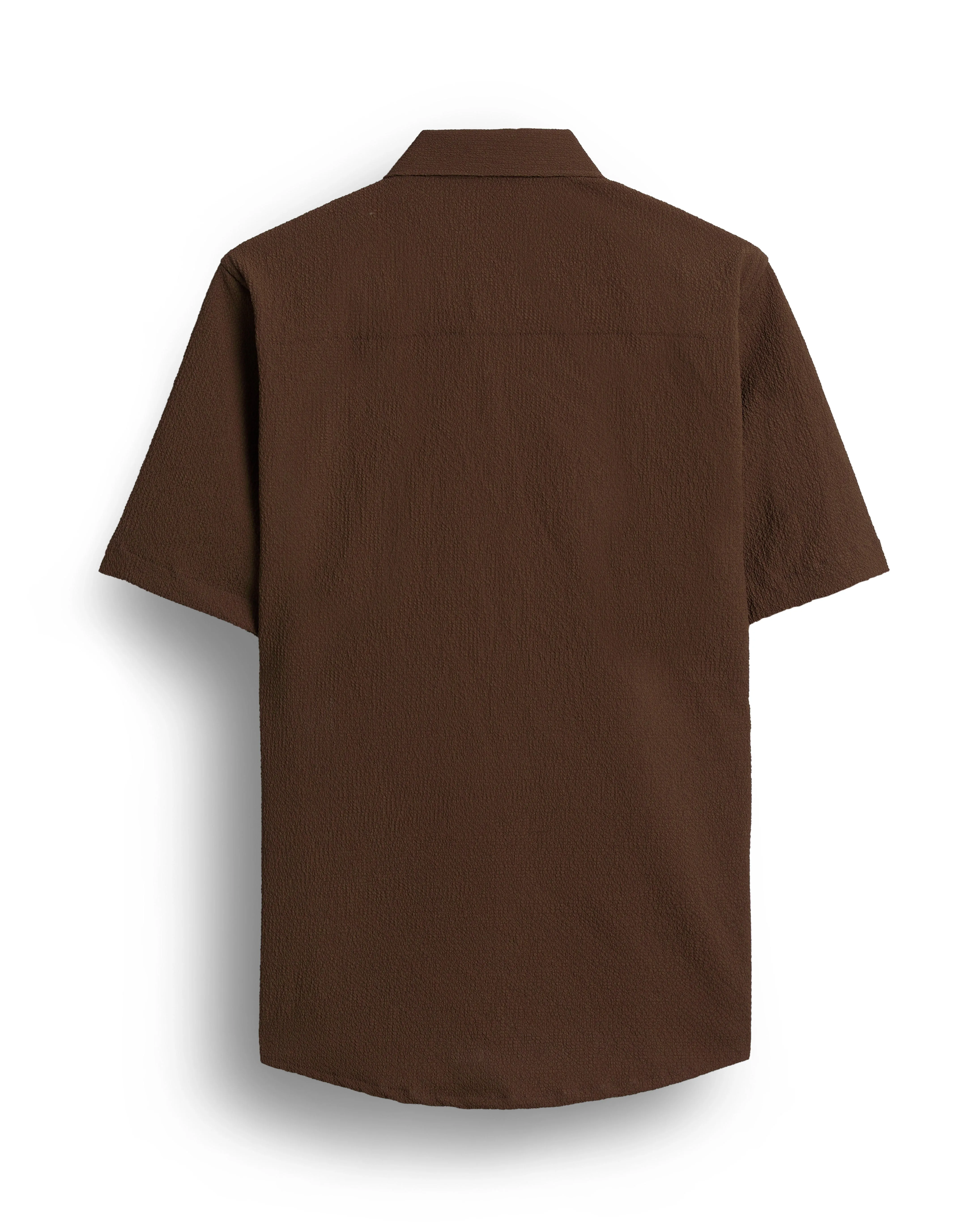 Brown seer sucker shirt for men