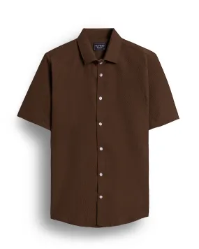 Brown seer sucker shirt for men