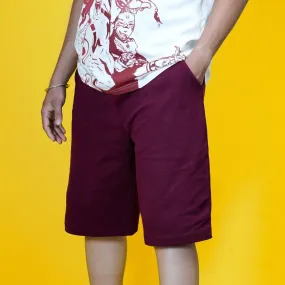 Burgundy Everyday Shorts - Premium Cotton