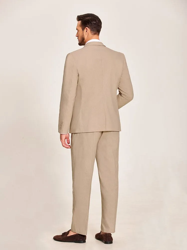 Casual Linen Blend 2-Piece Suit Sets (US Only)