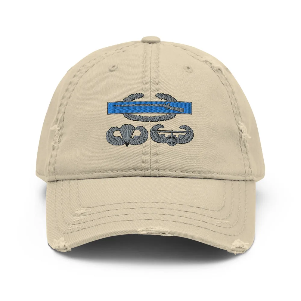 CIB Airborne Air Assault Distressed Dad Hat