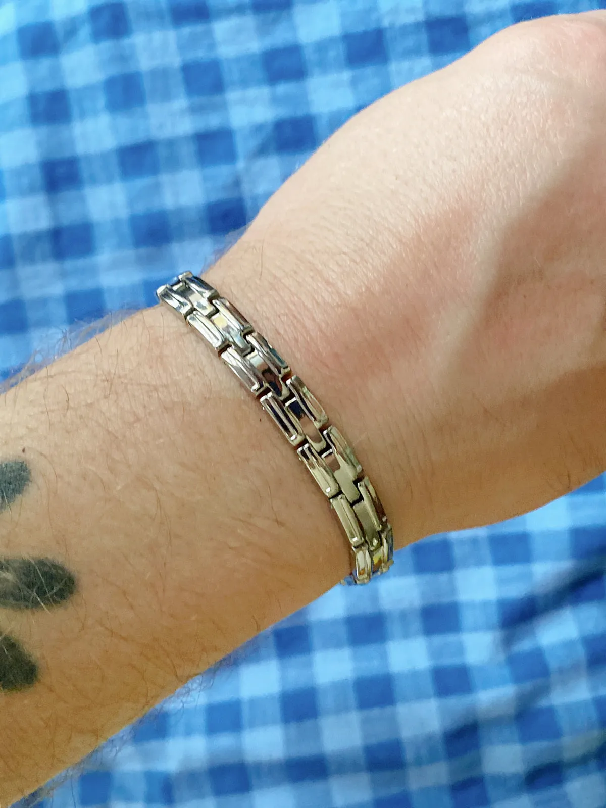 Classic Linked Steel Bracelet