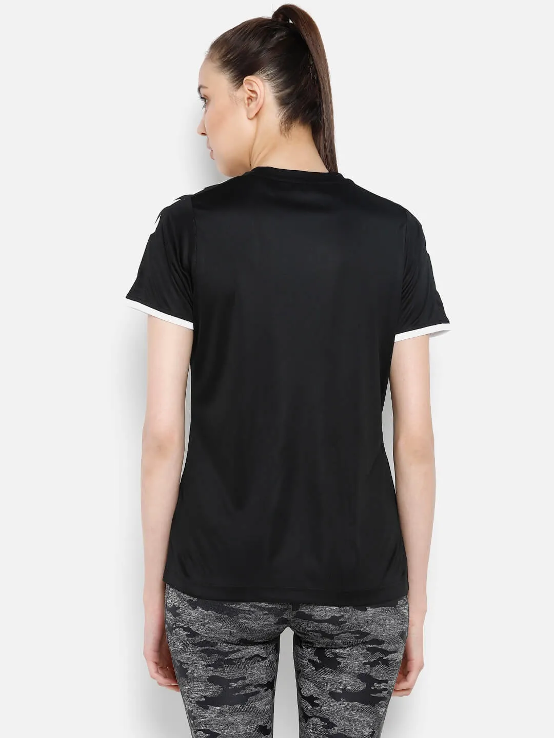 Core Ss Women Polyester Black T-Shirt