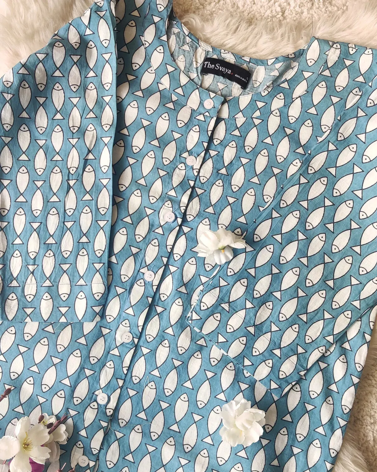 Cotton Fish Print Shirt