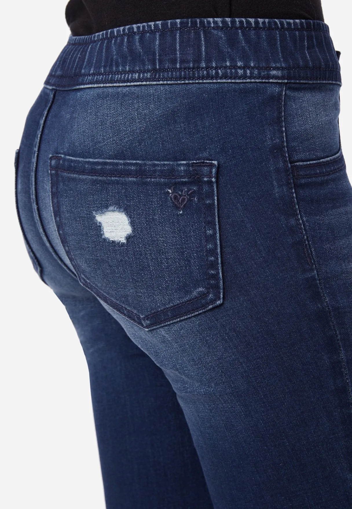 Destructed Pull-On Jean Leggings