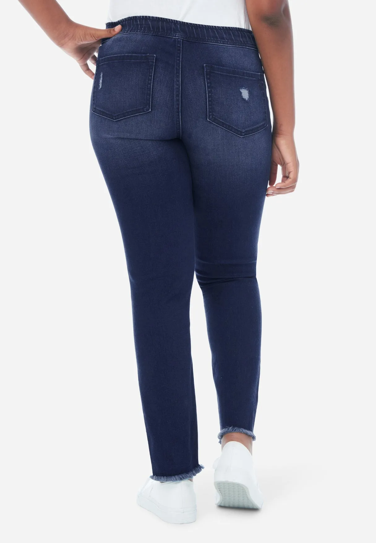 Destructed Pull-On Jean Leggings