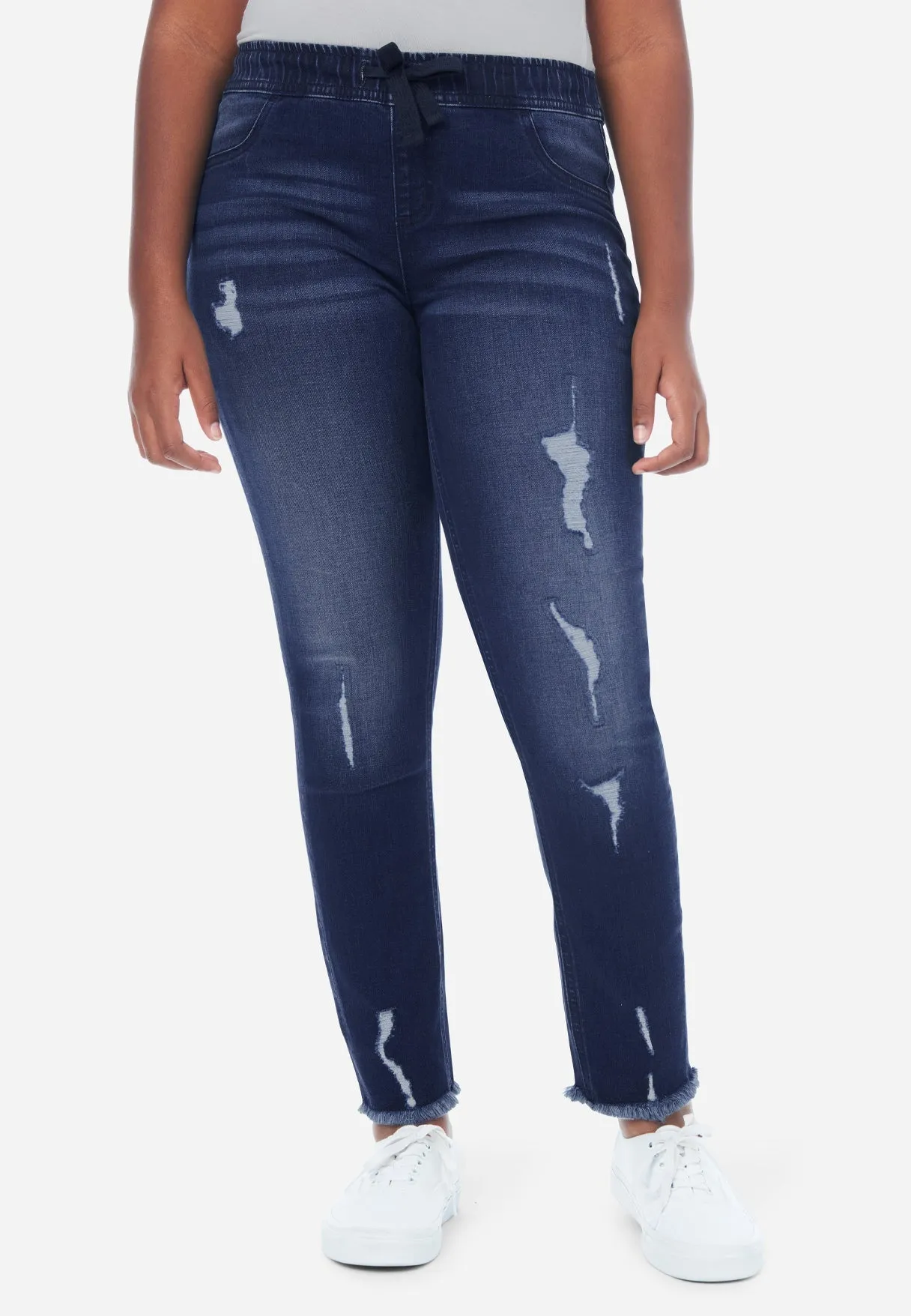 Destructed Pull-On Jean Leggings