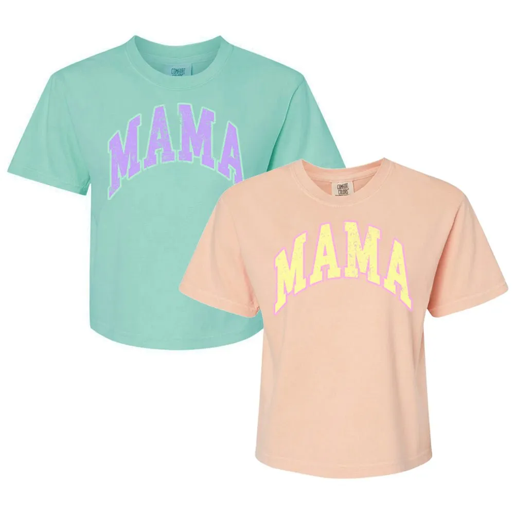 'Distressed Varsity Mama' Boxy T-Shirt