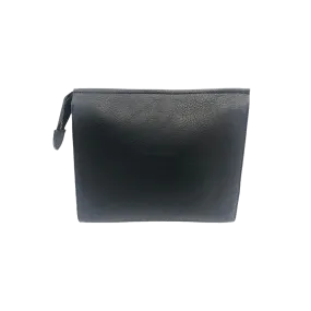 Distressed Vegan Leather Zip Top Clutch