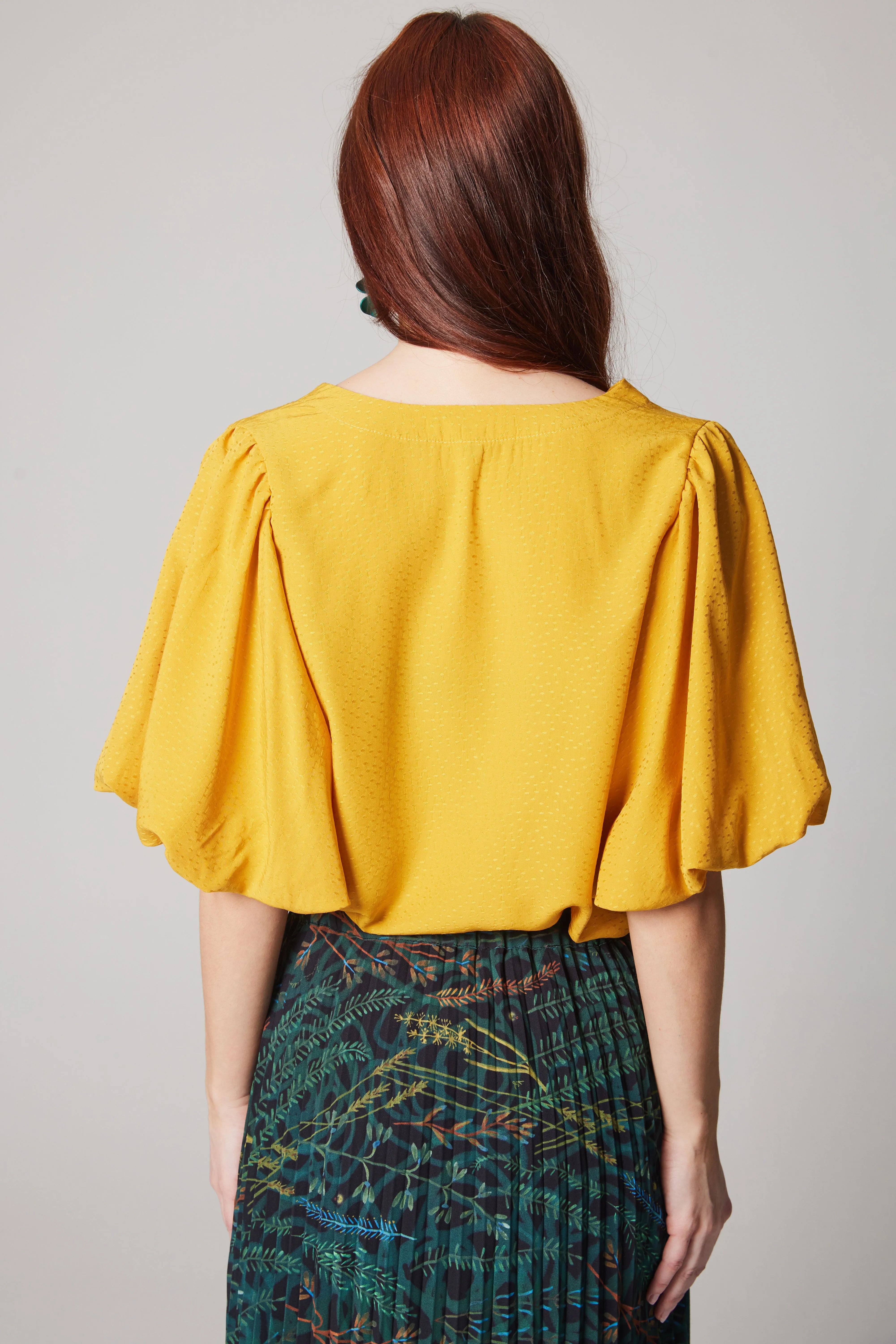 Dot Pattern Blouse - Yellow