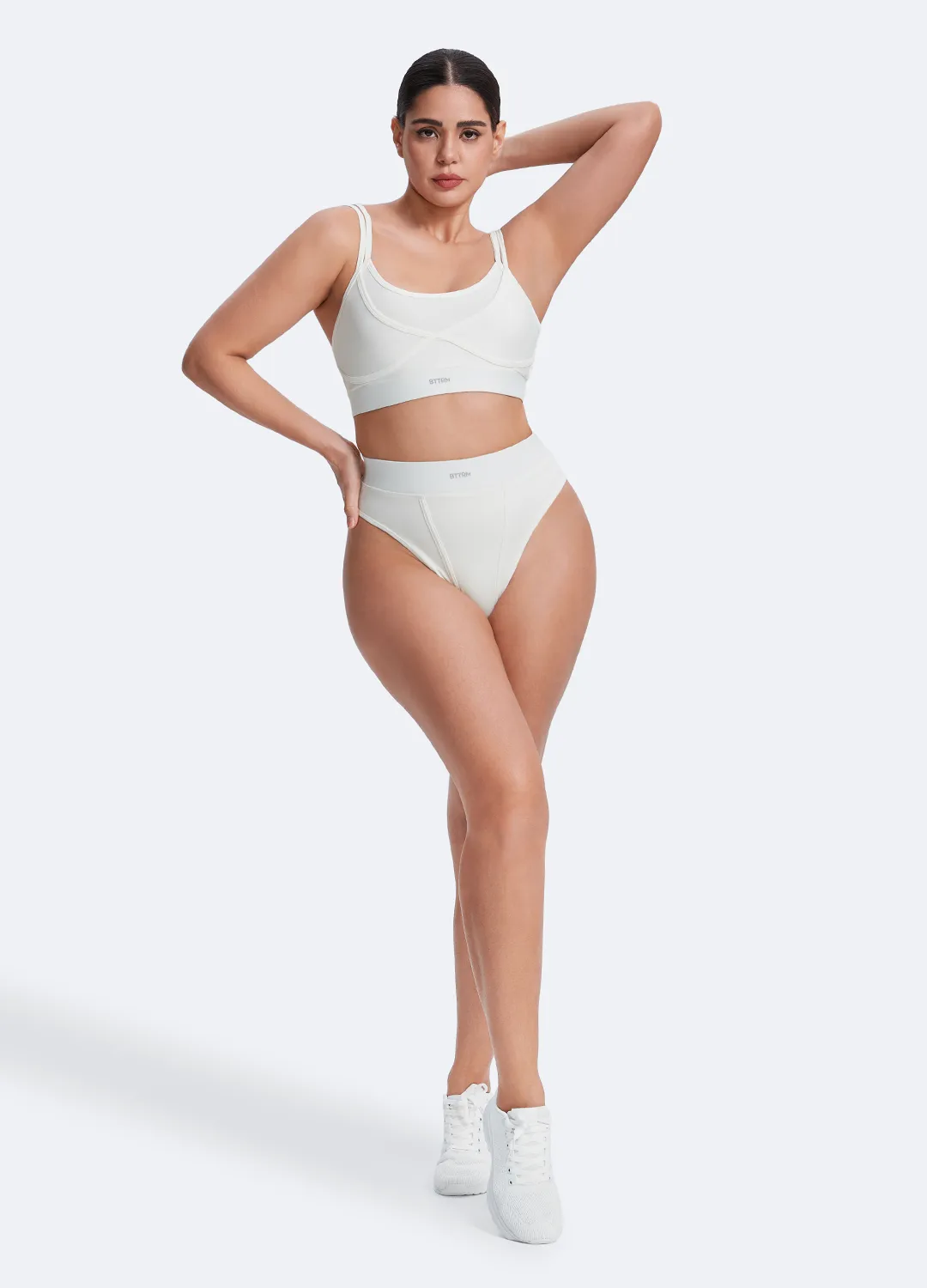 Double-Strap Cotton Bralette & High-Rise Cotton Briefs Set