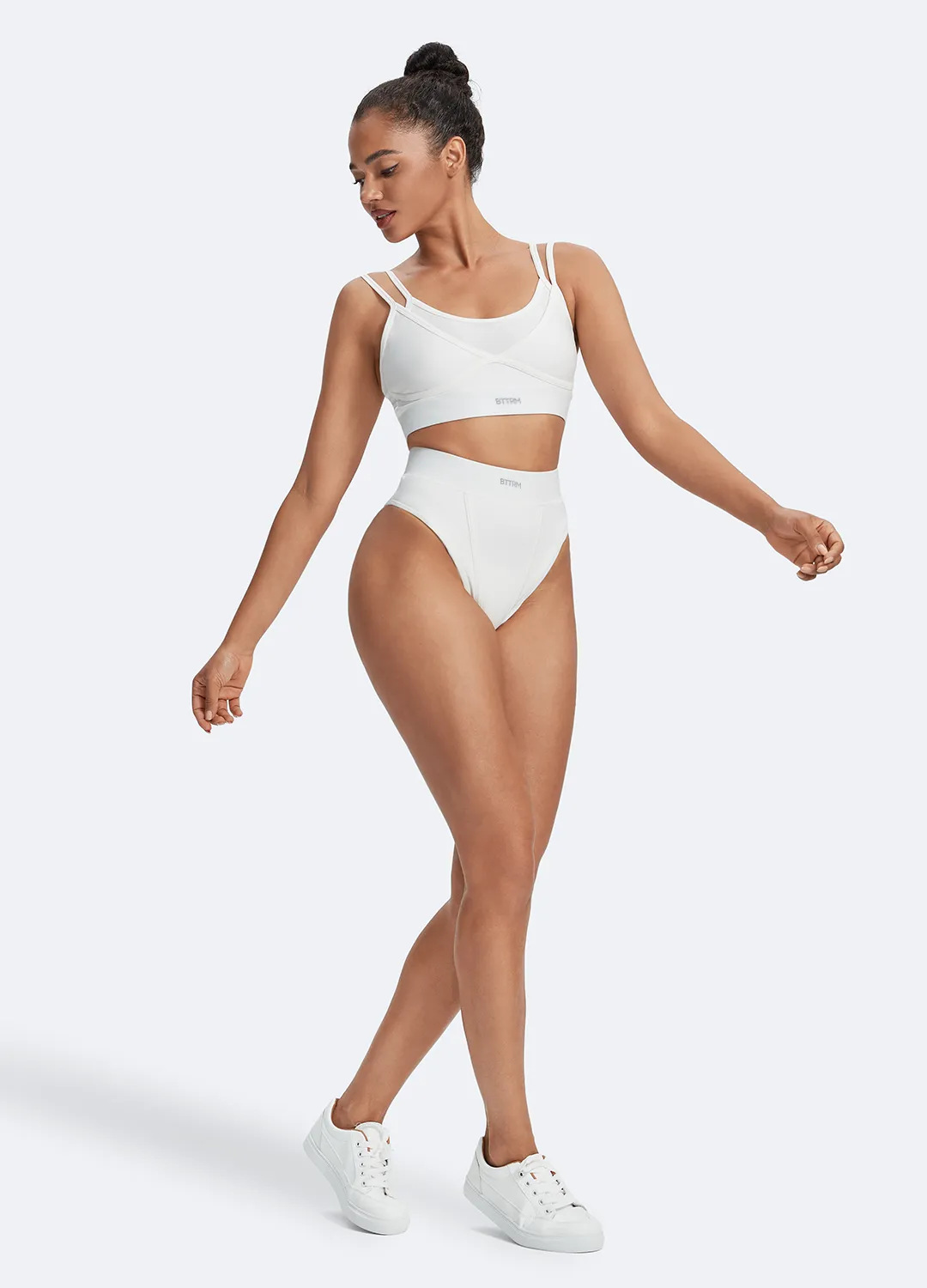 Double-Strap Cotton Bralette & High-Rise Cotton Briefs Set