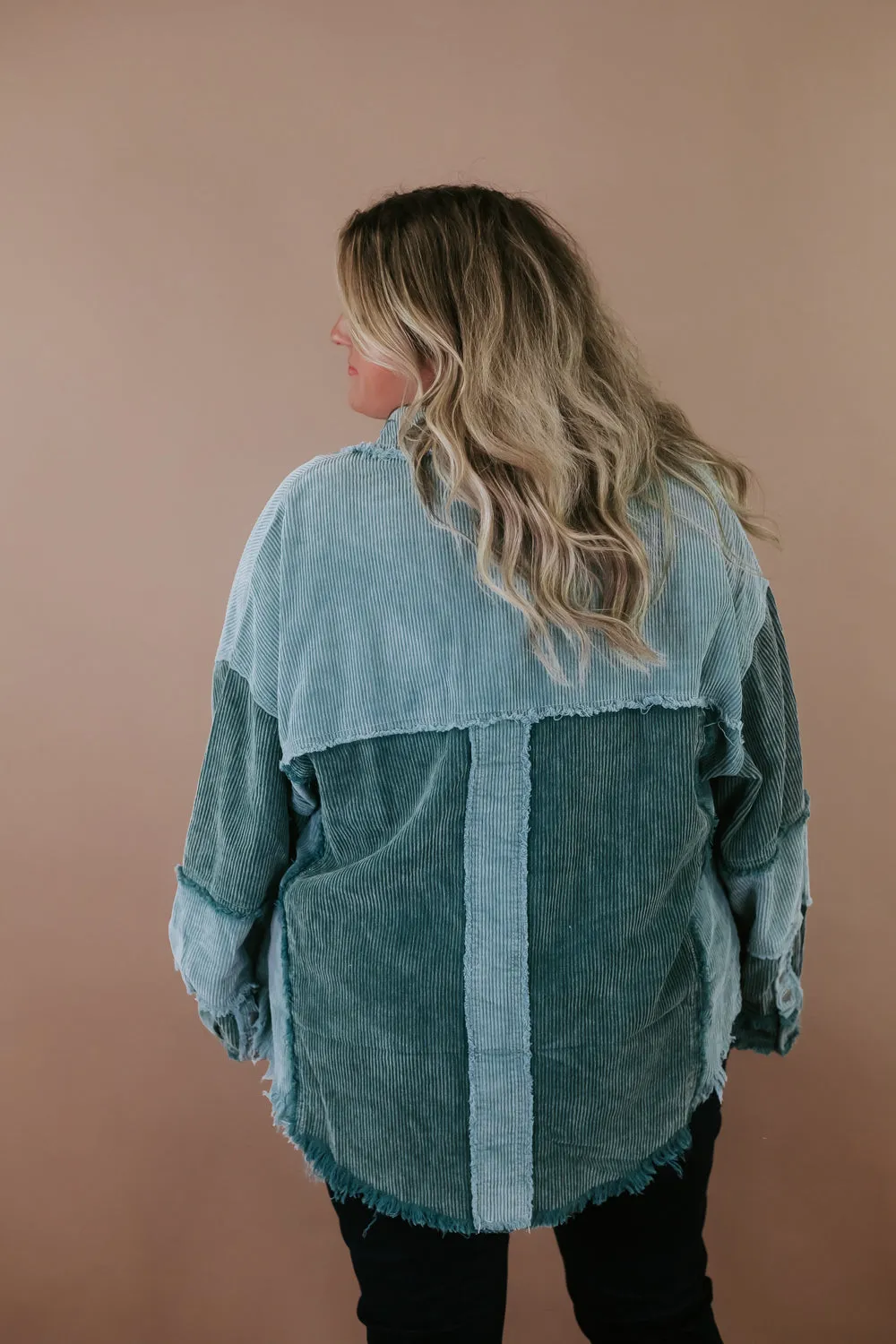 Easy Street Distressed Jacket , Blue/Teal