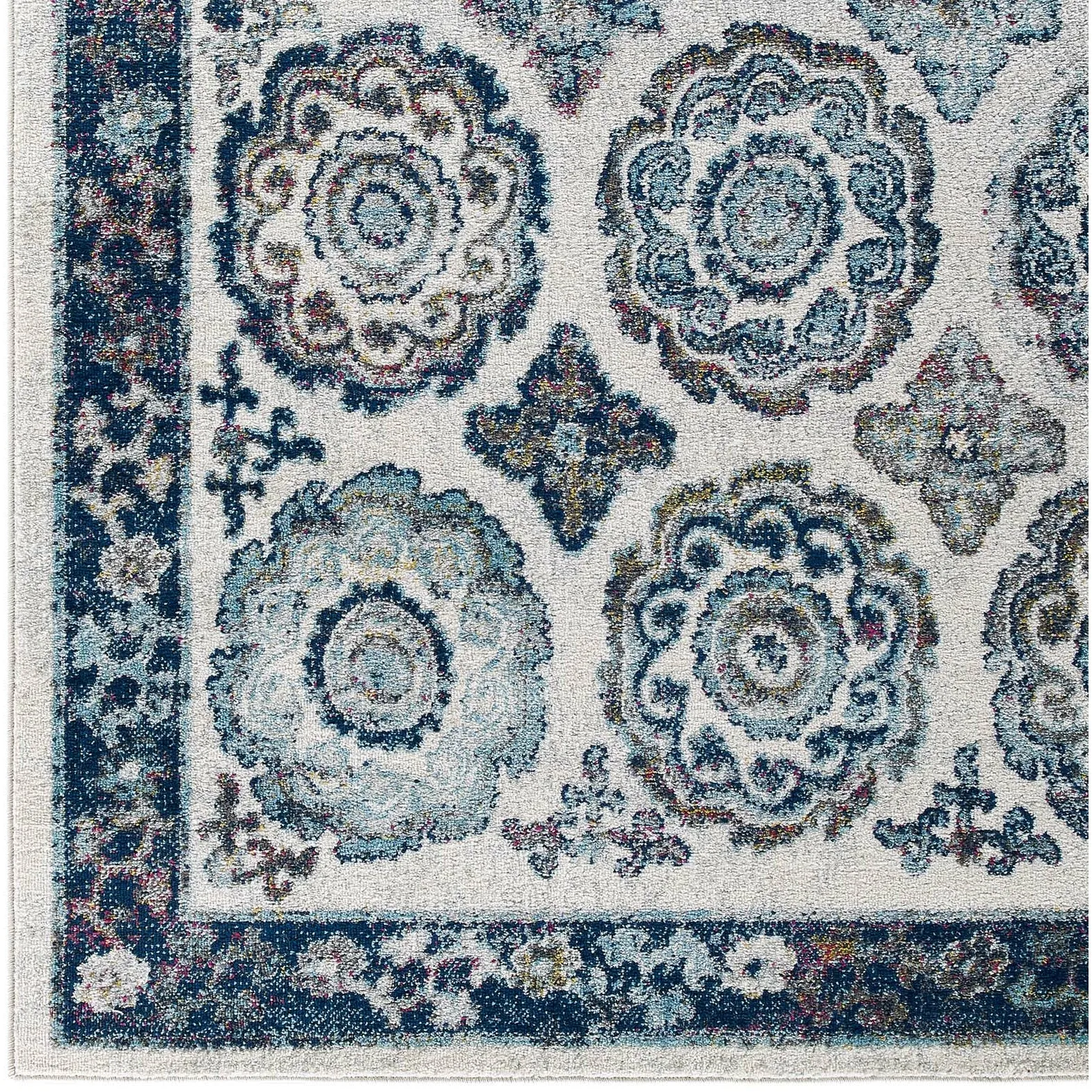 Entourage Odile Distressed Floral Moroccan Trellis Area Rug