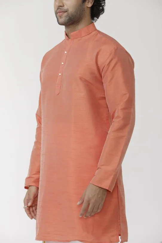 Ethnix - Orange Long Kurta for Men | Uathayam