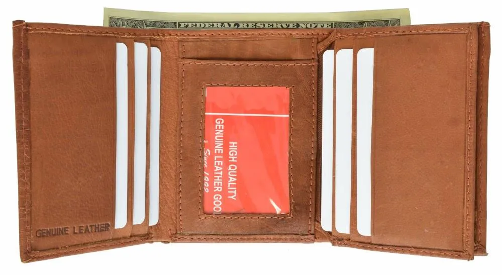 Genuine Leather Tri-fold Casual Men's Wallet