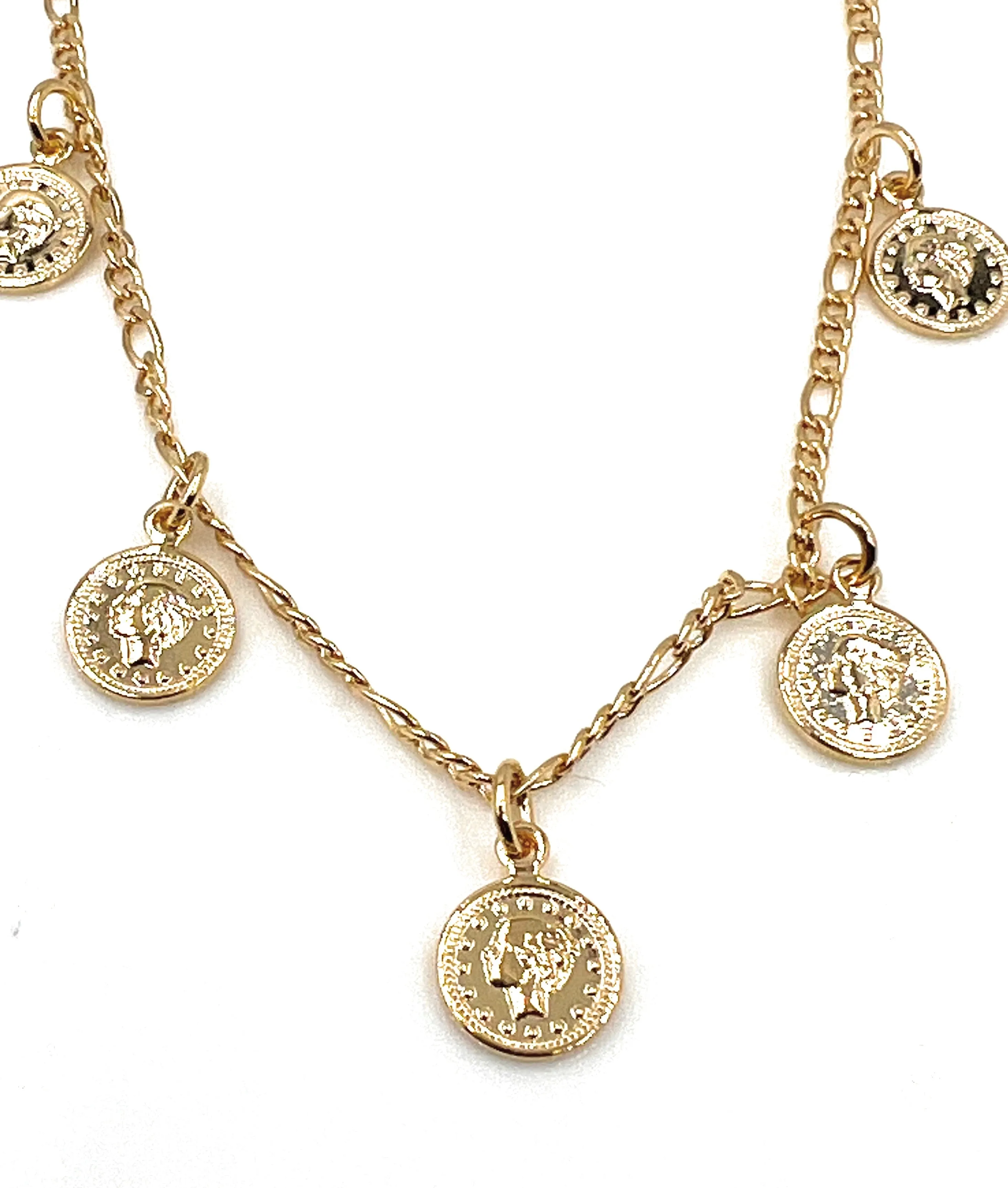 Gold Anklets Bracelet Coin Charms for Women