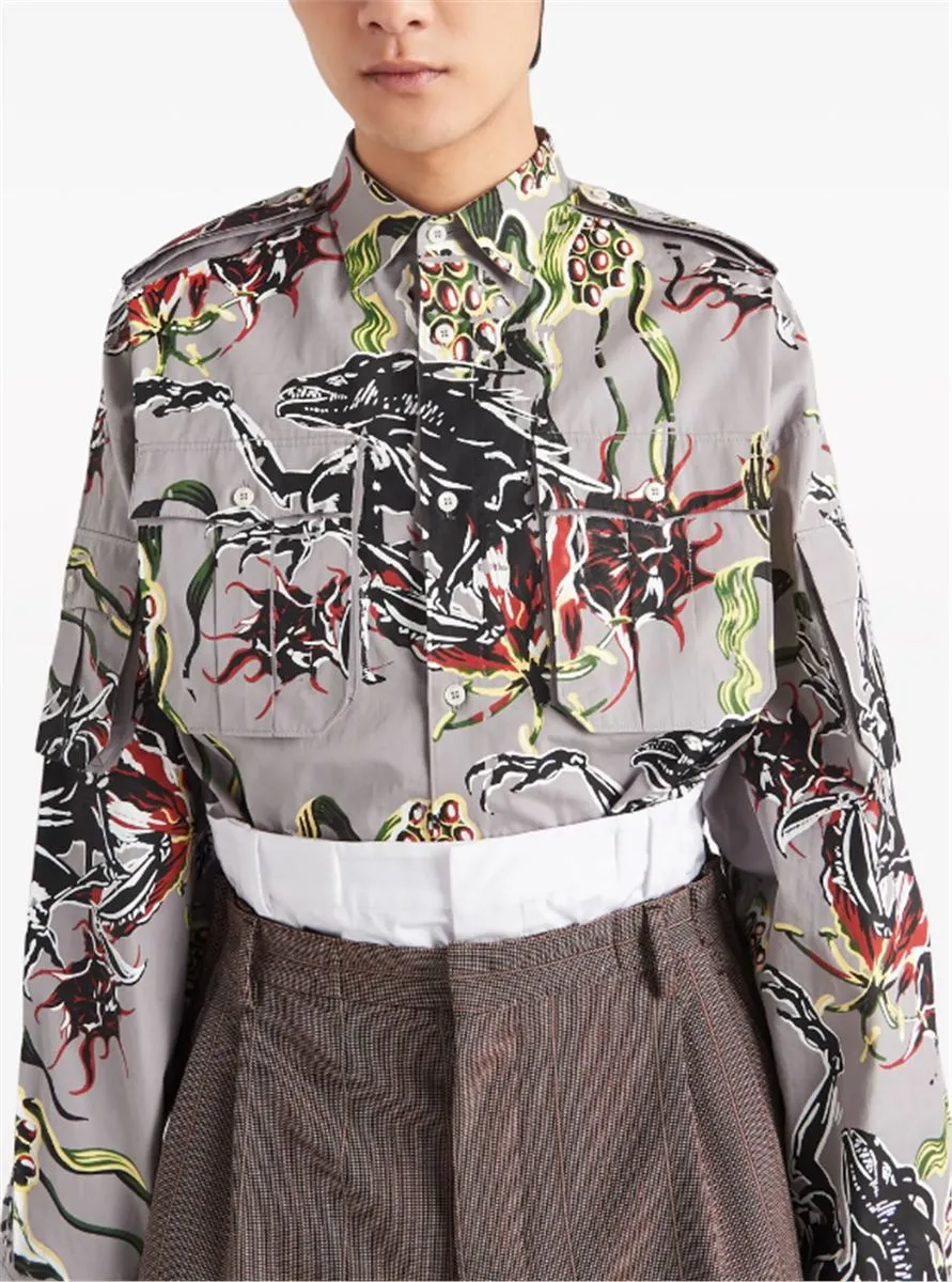 GRAPHIC-PRINT COTTON SHIRT