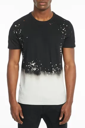 Guys 2-Tone Paint Splatter Distressed Tee