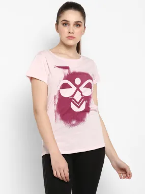 Hazel Women Cotton Pink T-Shirt